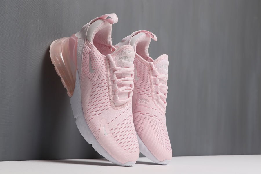 Womens Nike Air Max 270 Trainers In White/Light Pink - FavSole.com