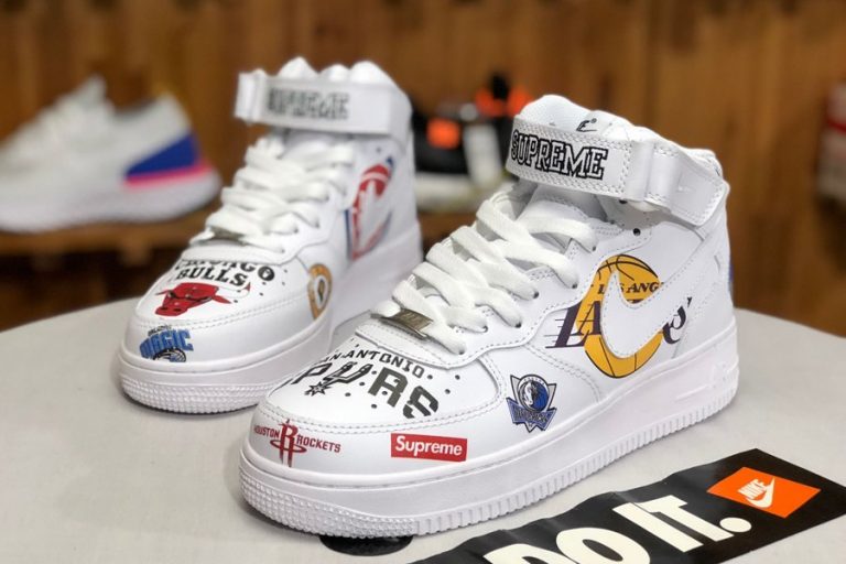 nike air force 1 mid supreme nba white