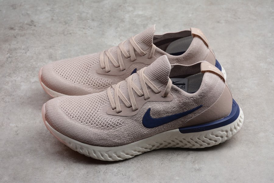 Mens Nike Epic React Flyknit Diffused Taupe/Blue Void-Phantom - FavSole.com