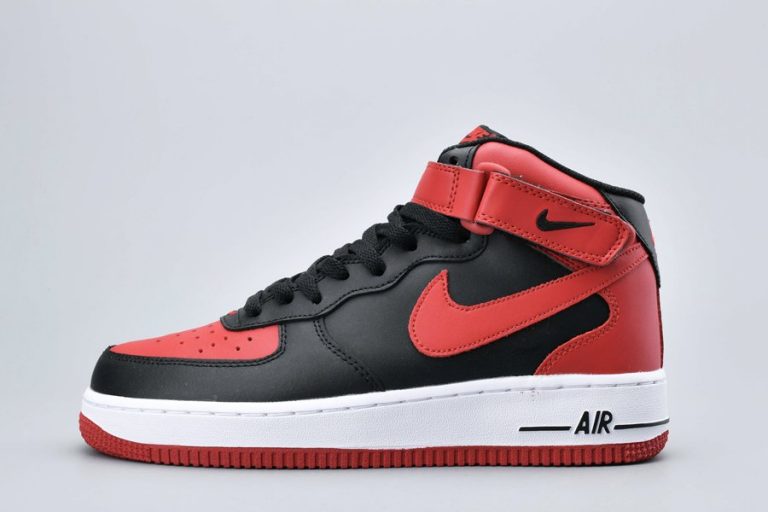 mens red and black air force ones