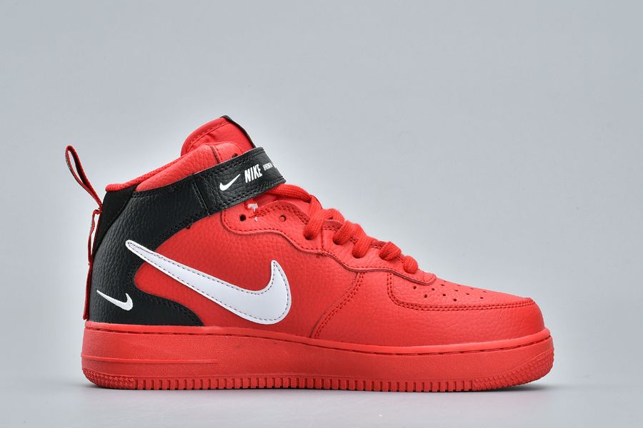 Nike Air Force 1 Mid Utility Red Black - FavSole.com