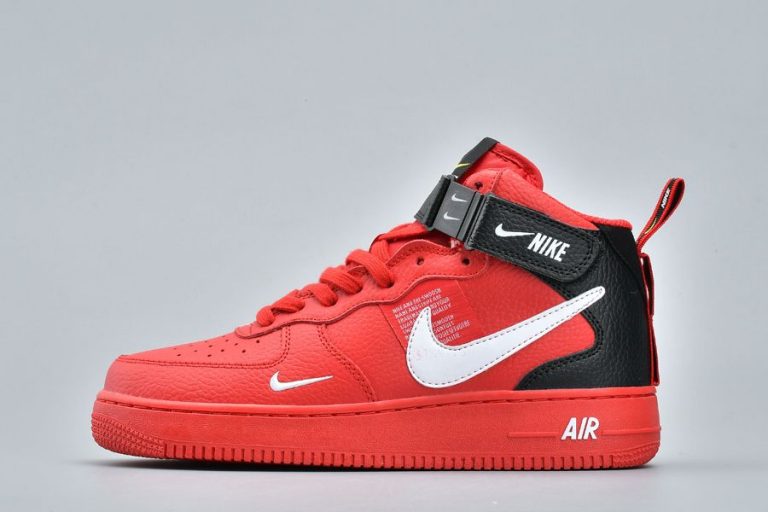 Nike Air Force 1 Mid Utility Red Black - FavSole.com