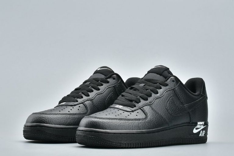 Nike Air Force 1 Low Leather Emblem In Black - FavSole.com