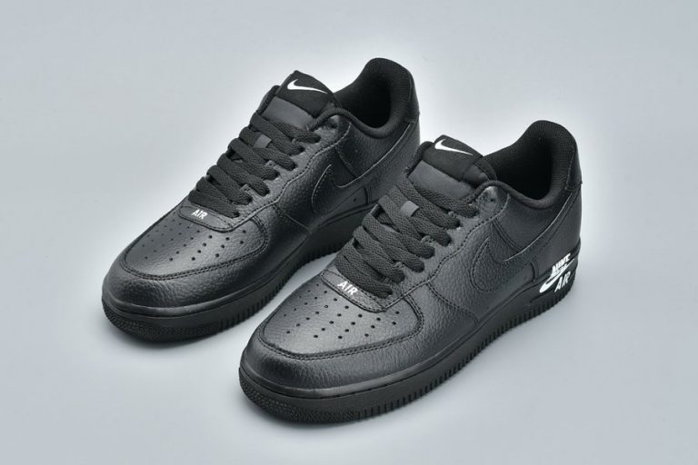 Nike Air Force 1 Low Leather Emblem In Black - FavSole.com