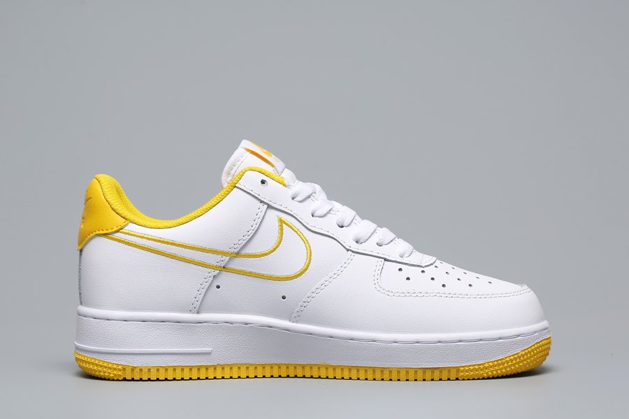 white and yellow nike air force 1