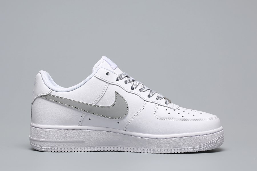 Nike Air Force 1 Low 3M Static Reflective White/Wolf Grey - FavSole.com