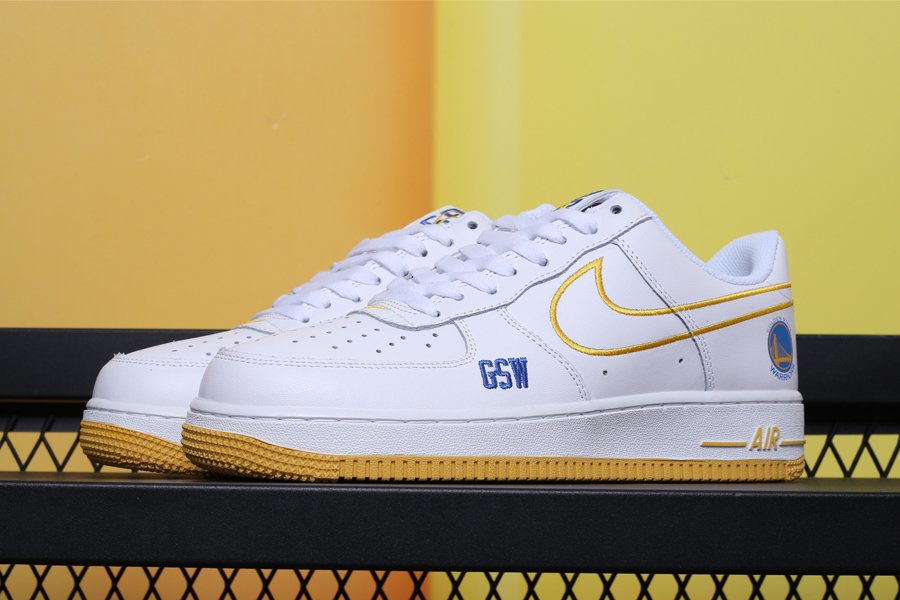 Nike Air Force 1 '07 TXT “Golden State Warriors” White Yellow Blue