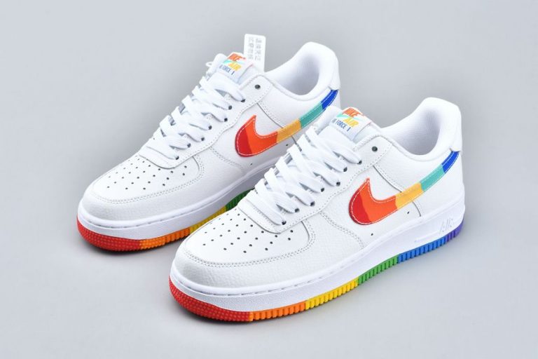 Colorful Sole Nike Air Force 1 Low White Rainbow Swoosh - FavSole.com