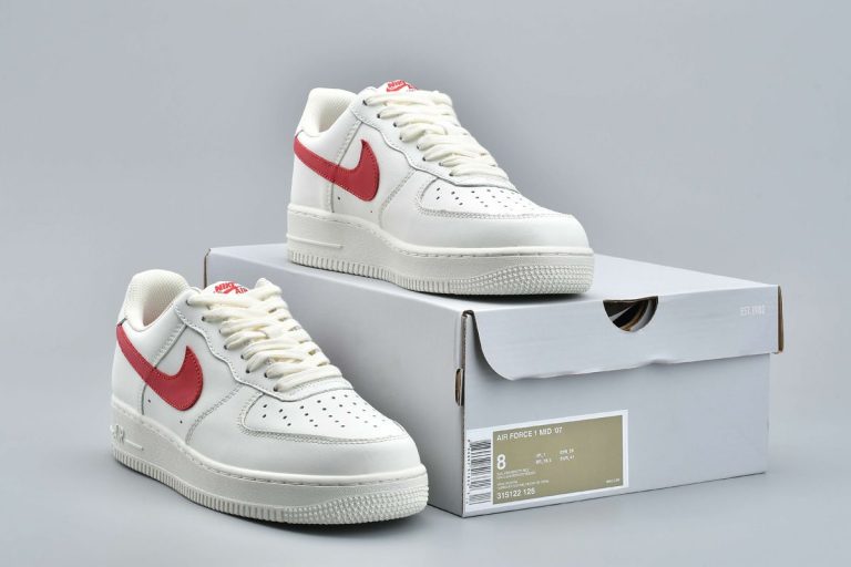 Nike Air Force 1 ’07 Low Sail/University Red - FavSole.com