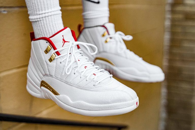 2019 Air Jordan 12 “FIBA” White/University Red-Metallic Gold - FavSole.com