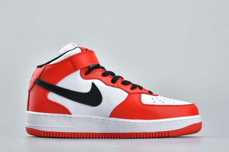 Nike Air Force 1 Mid Backwards Swoosh White Red Black - FavSole.com