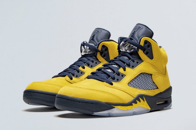 Air Jordan 5 SP “Michigan” Yellow Navy CQ9541-704 - FavSole.com