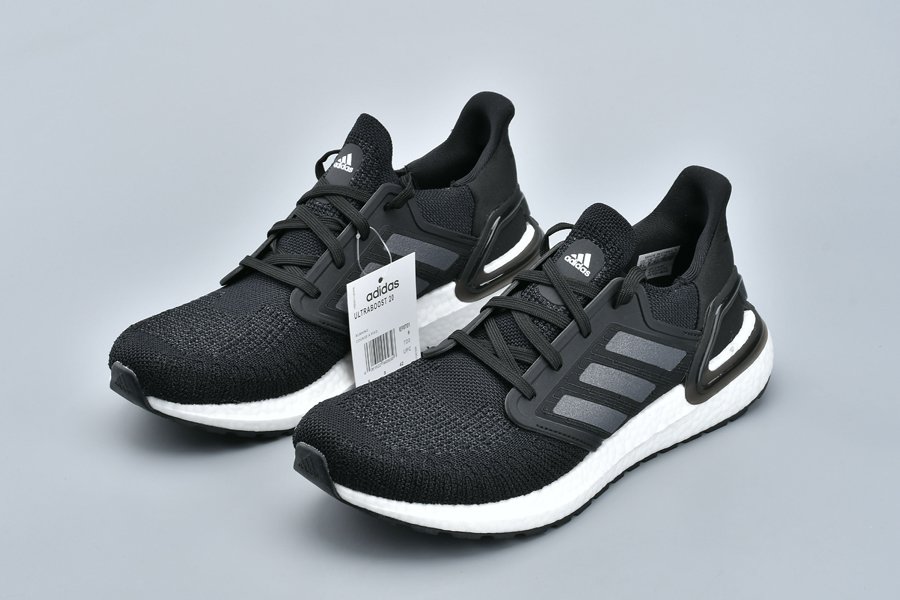 New adidas UltraBOOST 20 Black White Running Shoes - FavSole.com