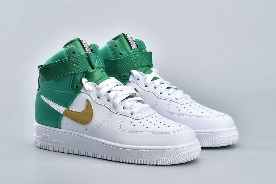 Nike Air Force 1 High “NBA Celtics” White Green Gold - FavSole.com