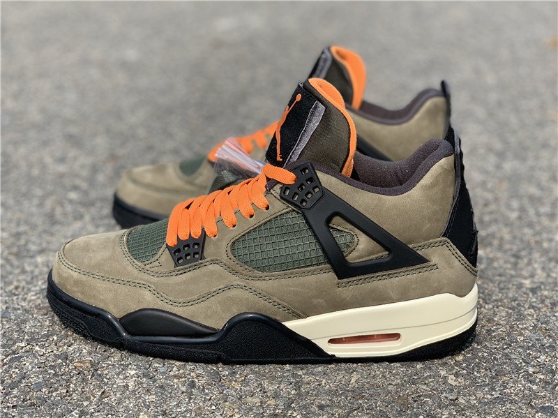 Undefeated x Air Jordan 4 Olive Black Sail - FavSole.com