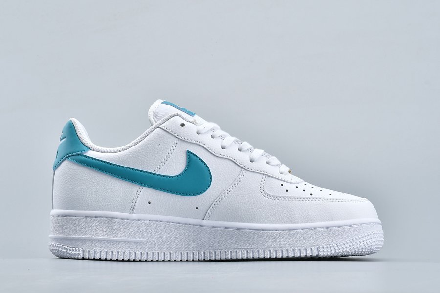Men and Women’s Nike Air Force 1 ’07 Low White/Teal Nebula - FavSole.com