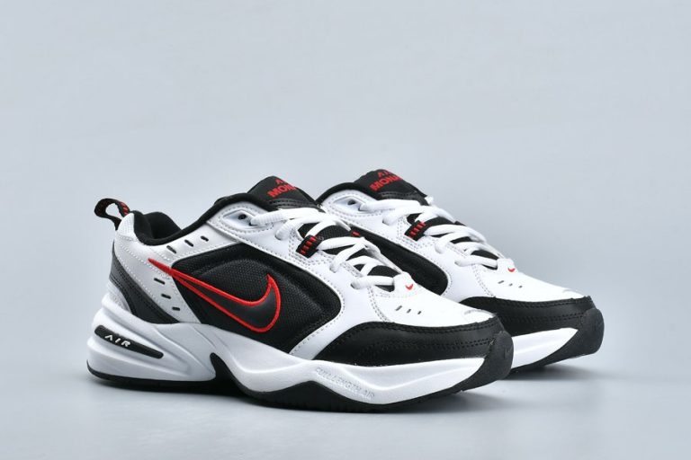 nike air monarch iv black red