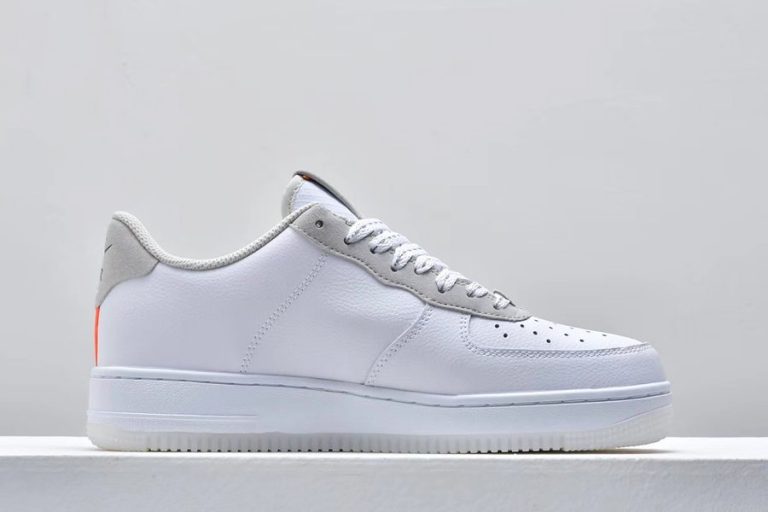 white air forces with orange swoosh