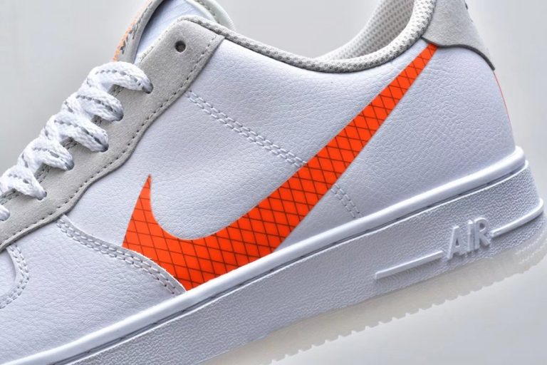 white air forces with orange swoosh