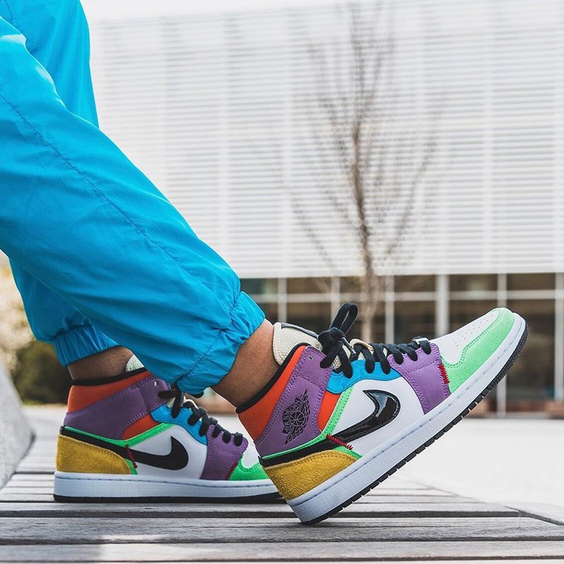 Colorful Air Jordan 1 Mid Se “lightbulb” Multicolor Cw1140 100