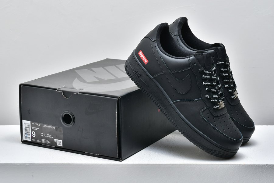  Nike Mens Air Force 1 Low CU9225 001 Supreme - Mini Box Logo  Black - Size 4