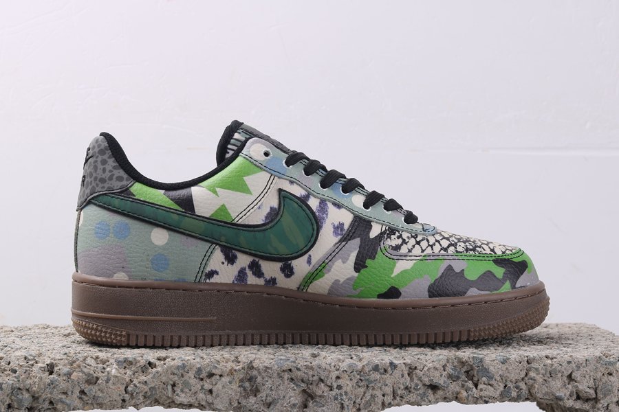 Nike Air Force 1 Low “City Of Dreams” Green With Snakeskin Print ...