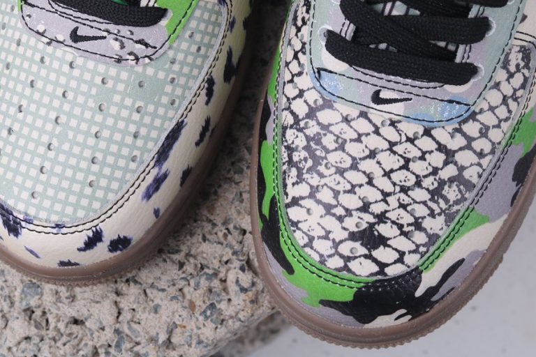 nike air force 1 snakeskin green