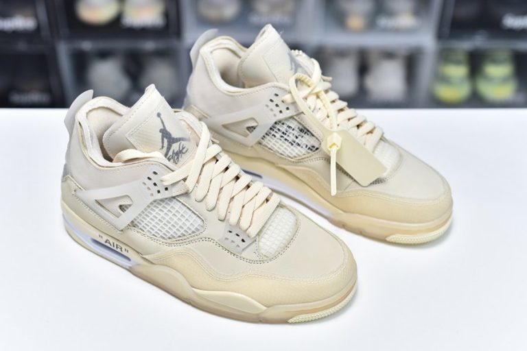 2020 Off-White x Air Jordan 4 Sail/Muslin - FavSole.com