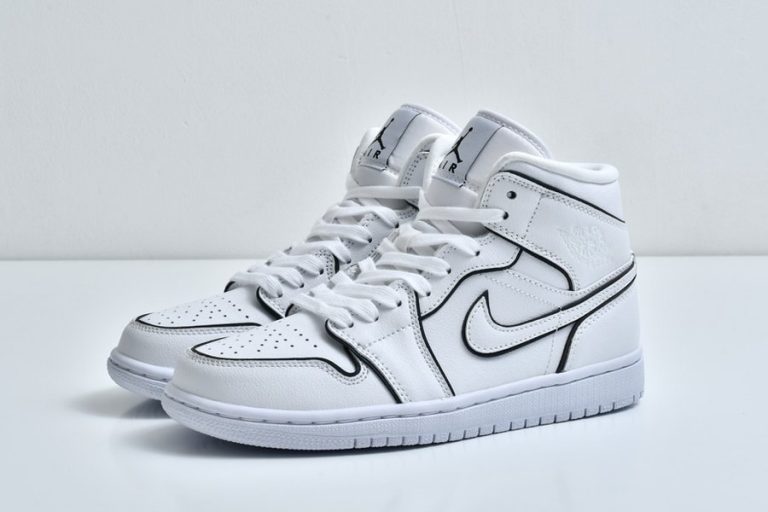 WMNS Air Jordan 1 Mid Iridescent Outline Reflective White - FavSole.com