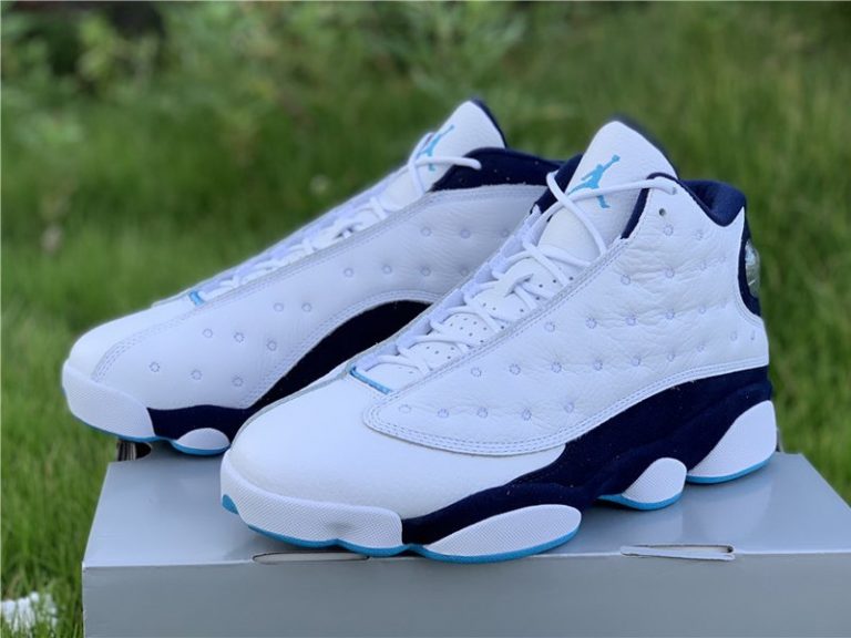 Air Jordan 13 White/Obsidian/Dark Powder Blue 414571-144 - FavSole.com