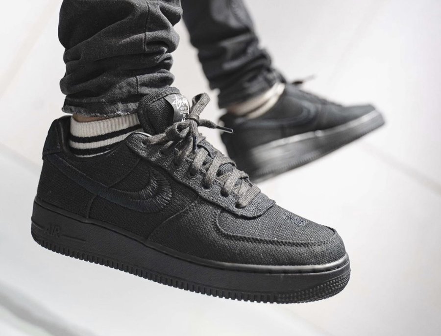 Stussy x Nike Air Force 1 Lows Black CZ9084-001 - FavSole.com