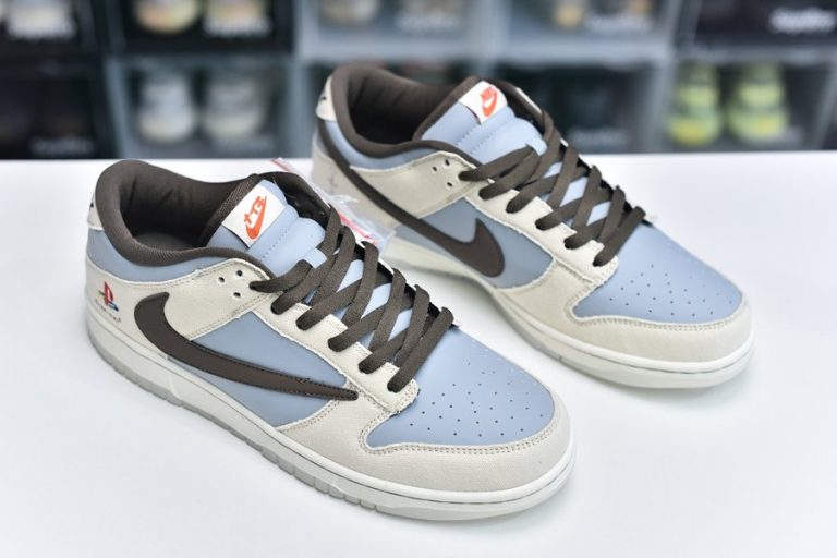 Travis Scott x Playstation x Nike Dunk Low Cream Grey Brown - FavSole.com