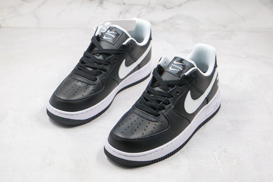 Nike Air Force 1 Low Black and White With Double Mini Swooshes ...
