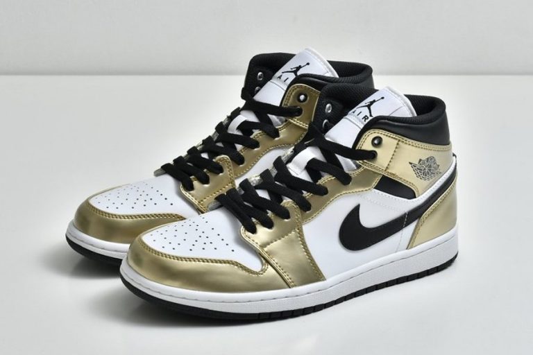 Air Jordan 1 Mid Metallic Gold/White-Black DC1419-700 - FavSole.com