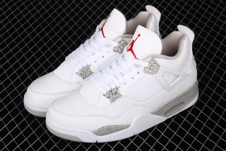 Air Jordan 4 “White Oreo” White/Tech Grey-Black-Fire Red - FavSole.com