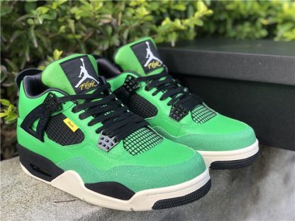 white and green jordan 4