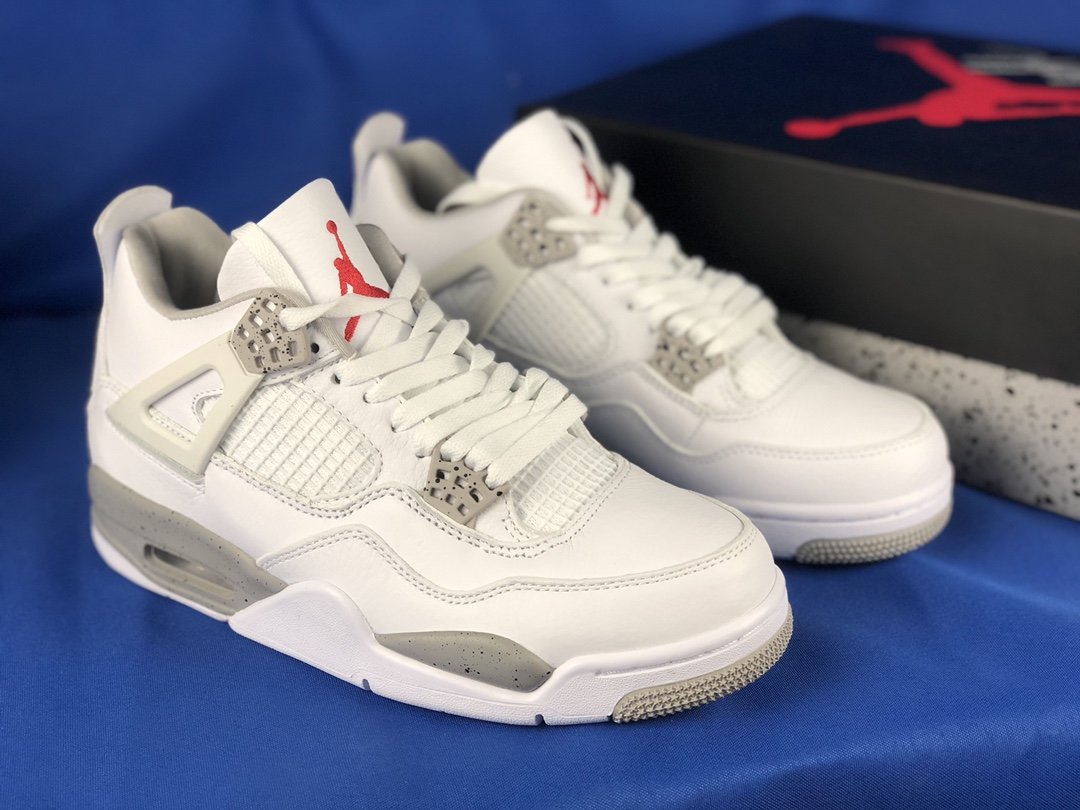 Air Jordan 4 “White Oreo” White/Tech Grey-Black-Fire Red - FavSole.com