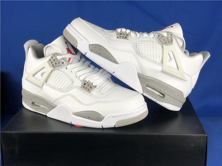 Air Jordan 4 “White Oreo” White/Tech Grey-Black-Fire Red - FavSole.com