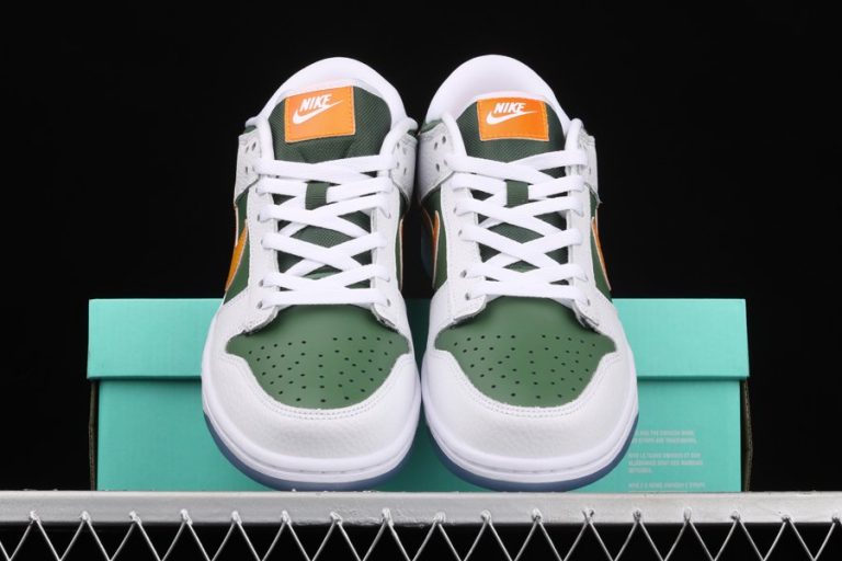 sage green and white dunks