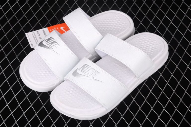 nike slides benassi white