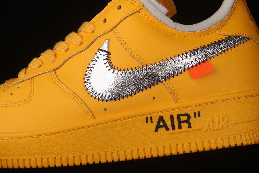 Off-White Nike Air Force 1 Low University Gold (DD1876-700) in University  Gold/Black-Metallic Silver, releasing July 2021, for…