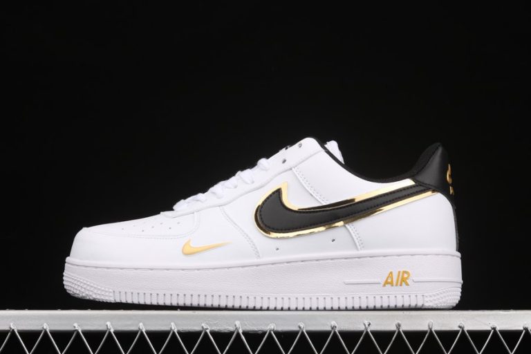 Double Swoosh Air Force 1 Low White Gold Mini Swooshes - FavSole.com