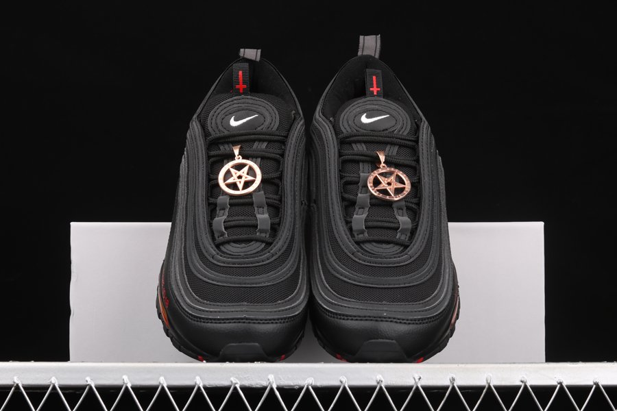 MSCHF x Lil Nas x Air Max 97 “Satan Shoes” Black Red - FavSole.com