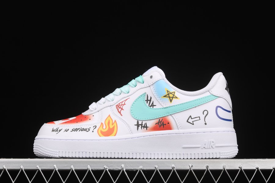 Rainbow Paint Nike Air Force 1 Low “Why So Serious” Personalized Custom ...