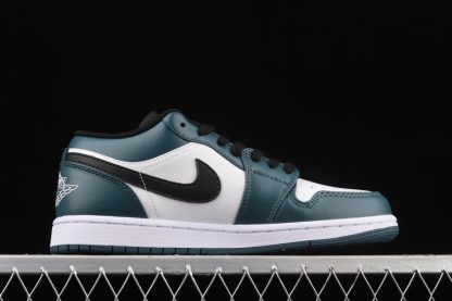 553558-411 Air Jordan 1 Low White/Dark Teal-Black - FavSole.com