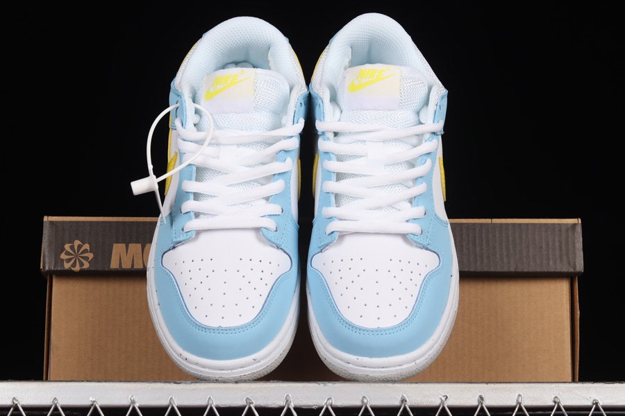 DX3382-400 Nike Dunk Low “Next Nature” White Blue Yellow - FavSole.com